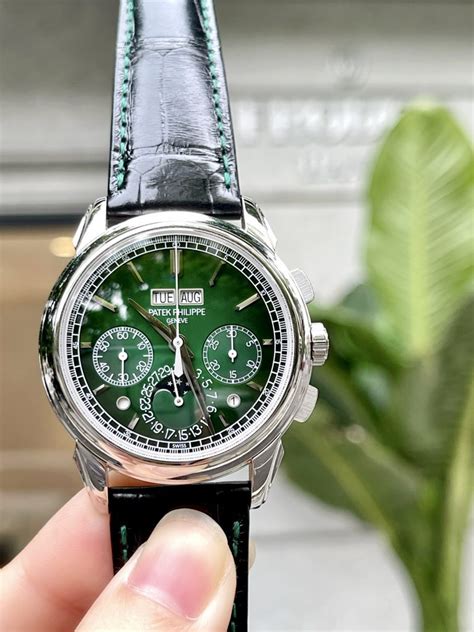 patek philippe in platinum and honey comb green|Patek Philippe Grand Complications 5270P.